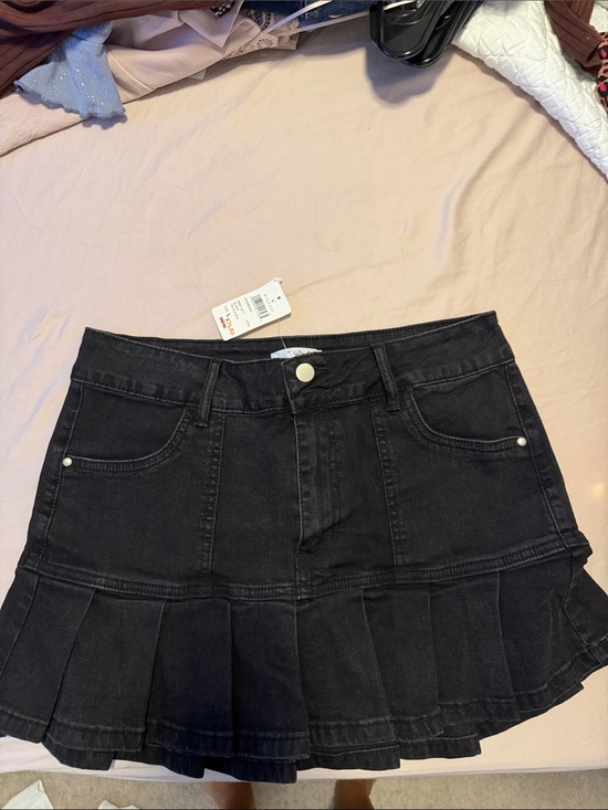 Windsor Dresses & Skirts - Windsor Black Denim Pleated Mini Skirt